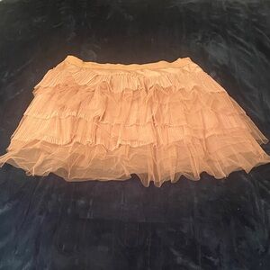 BCBGMaxAzria Cream Ruffled Mini Skirt